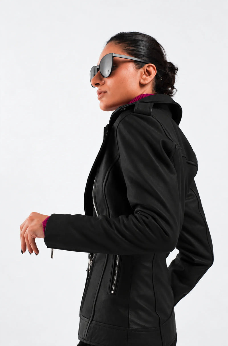 Black Leather Biker Jacket