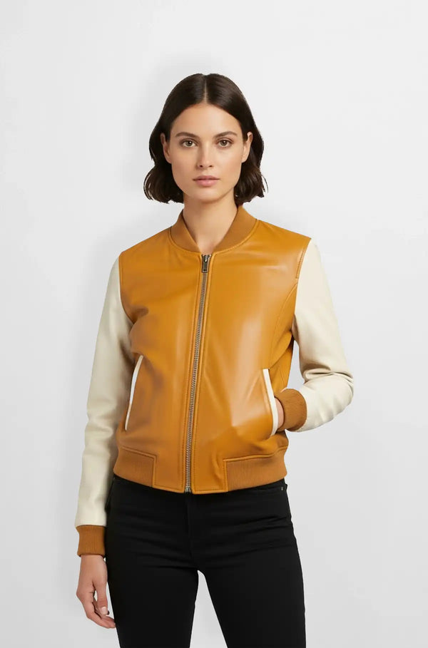 The Urban Mustard Bomber Leather Jacket