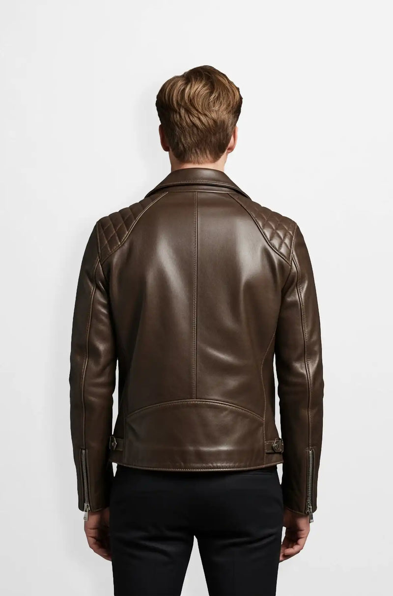 Titan Quilted Biker Jacket Back Usa