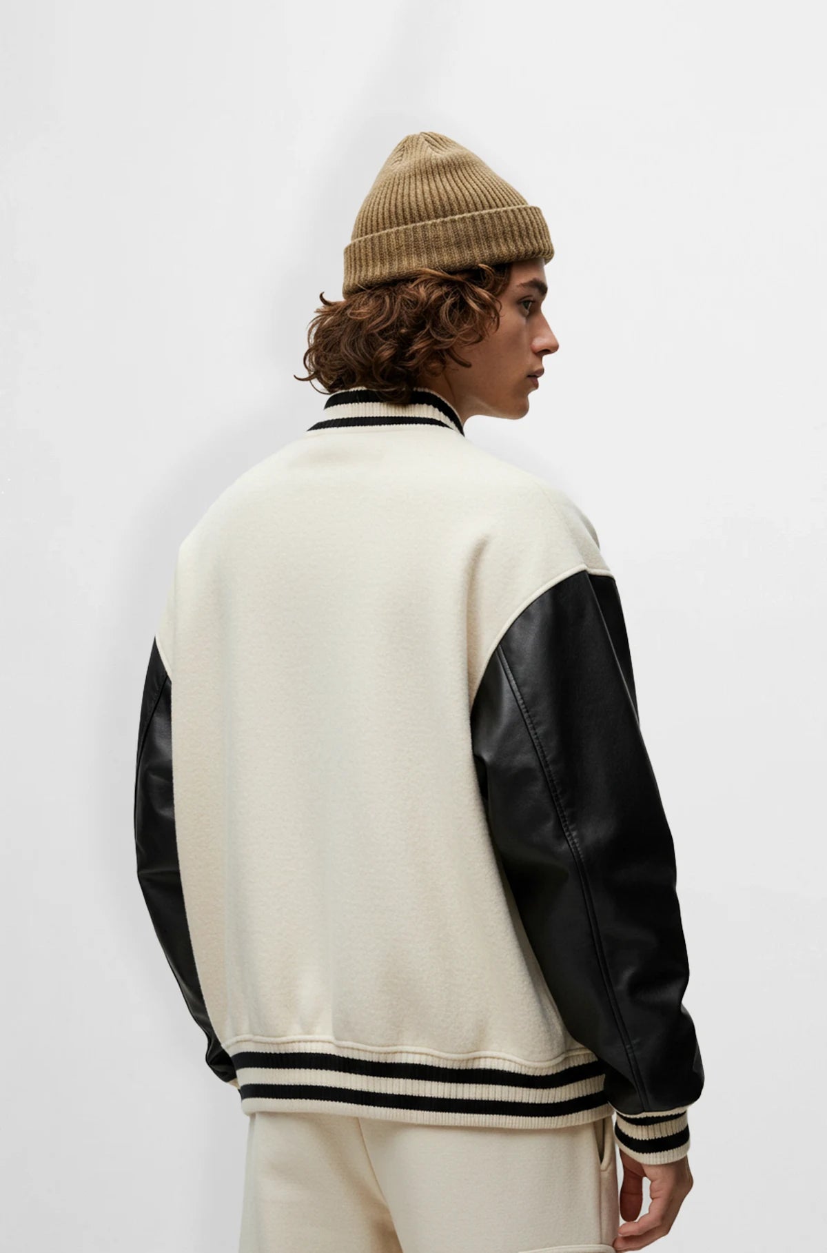 TwoTone Varsity Leather Jacket back view