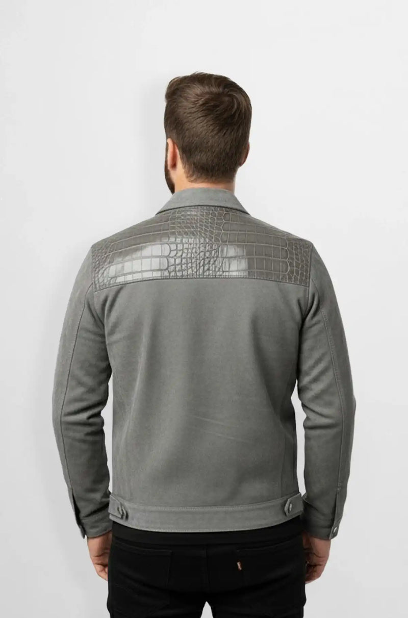 Urban Luxe Suede Croc Panel Jacket