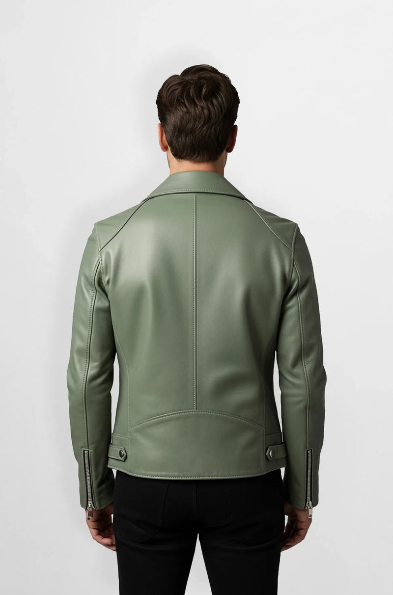 Verdant Edge Biker Jacket back view
