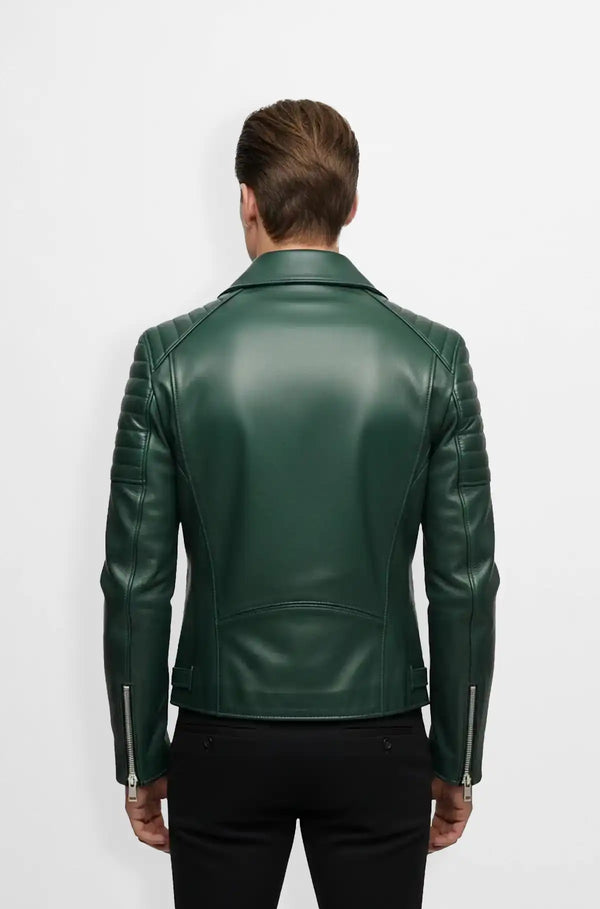 Verdoro leather Biker Jacket back view