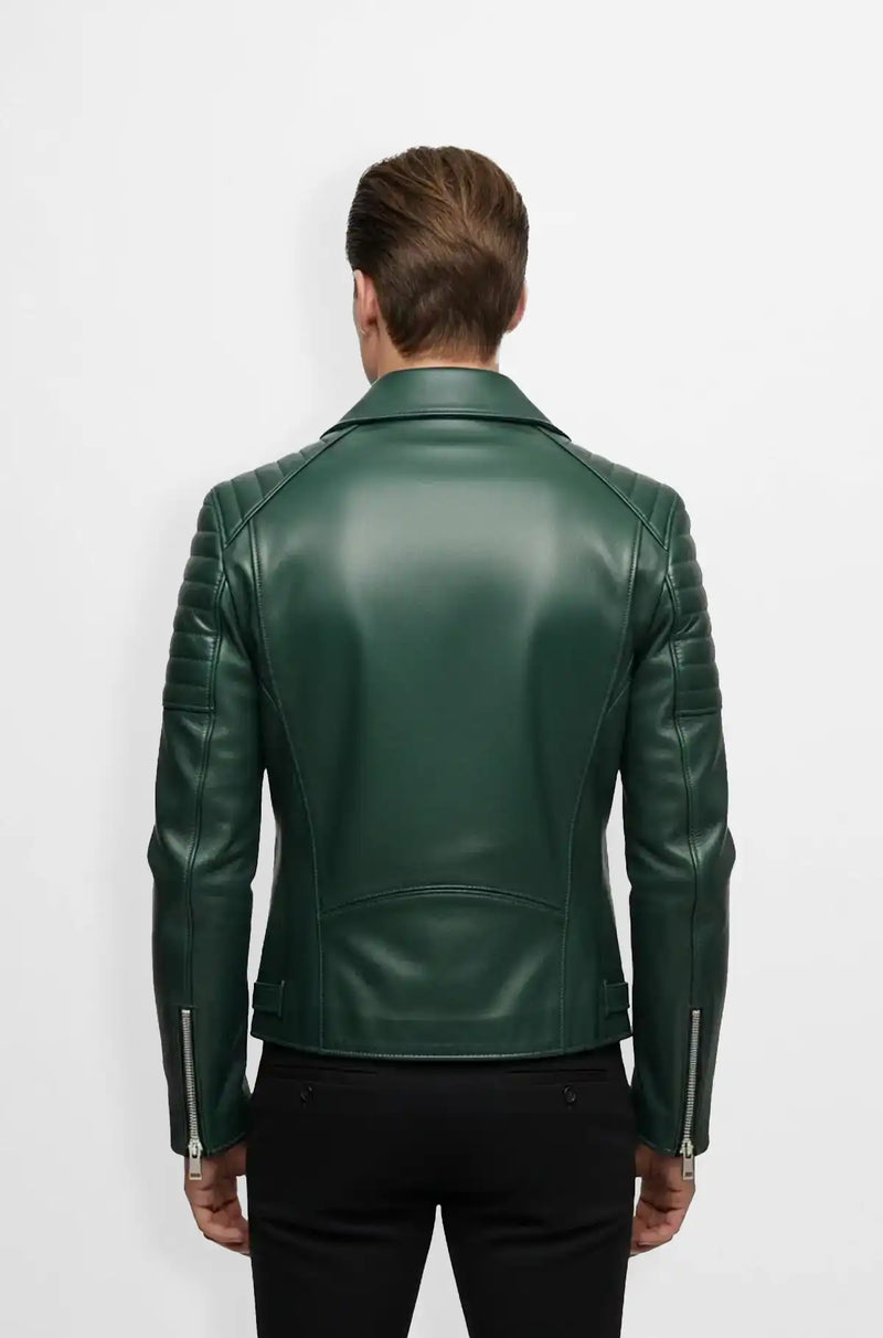 Verdoro leather Biker Jacket back view