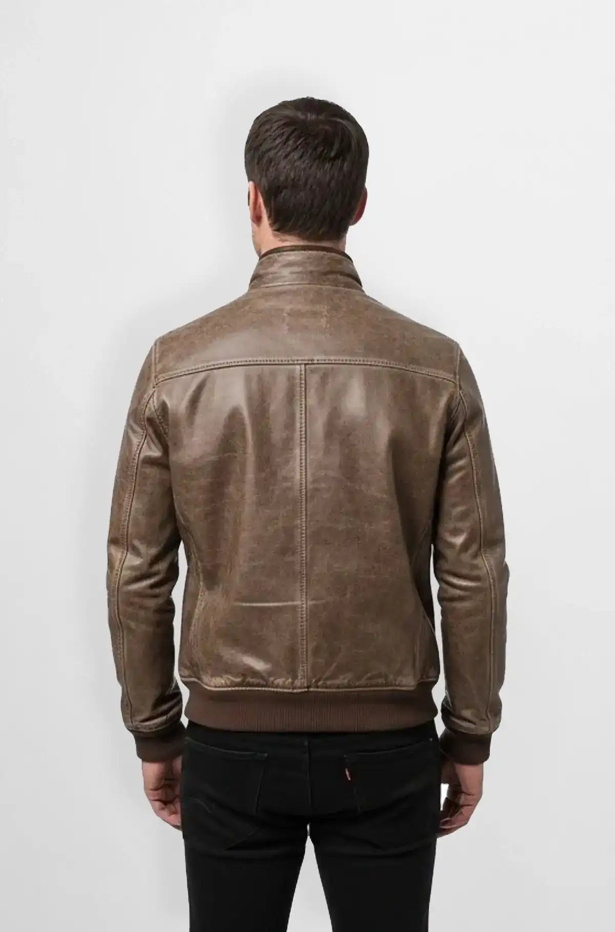 Vintage Bomber Leather Jacket for Men