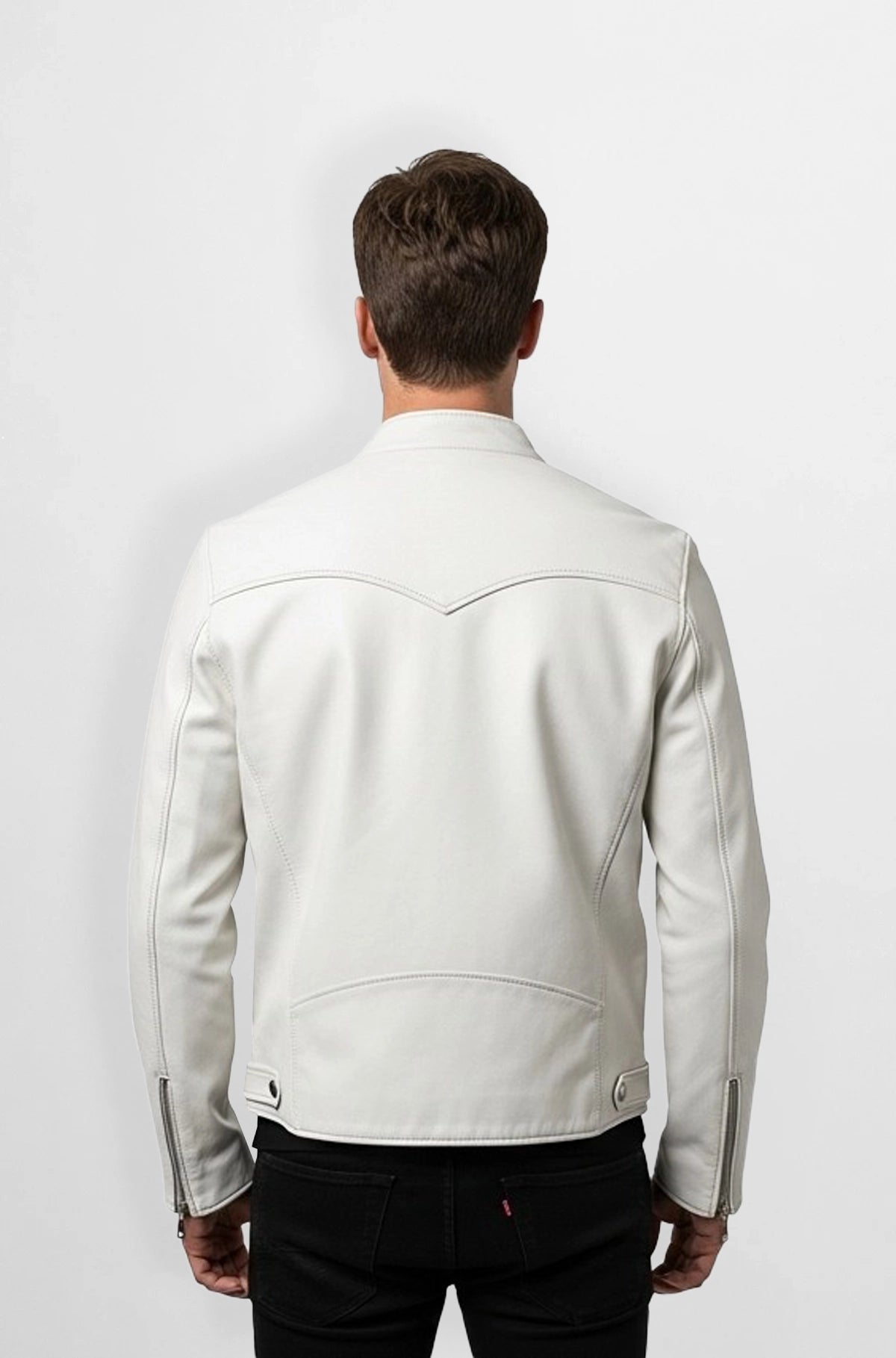 Western leather jacket with modern fit
