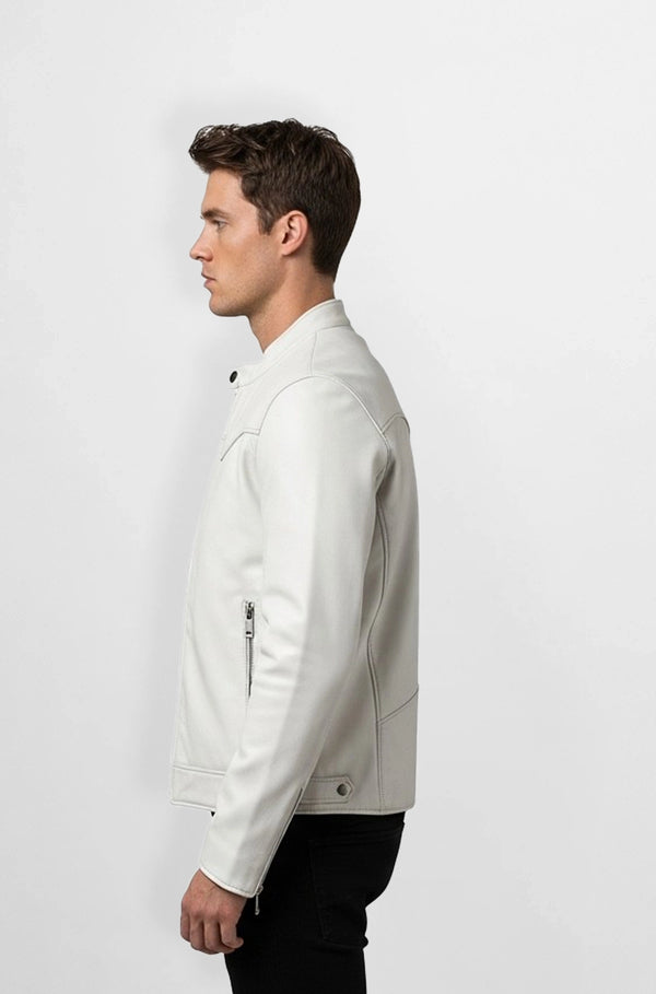 Western leather jacket with modern fit