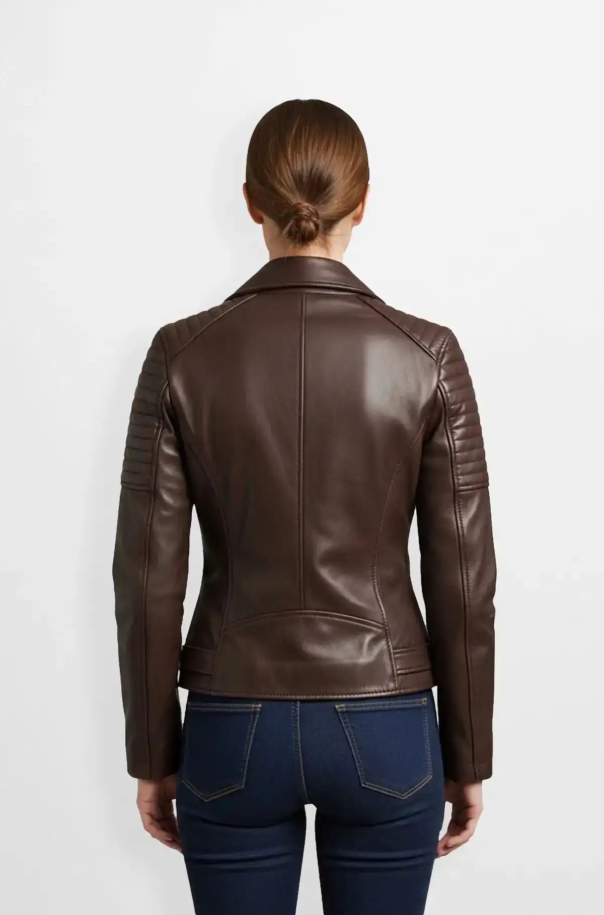 Women's Brown Biker Leather Jacket