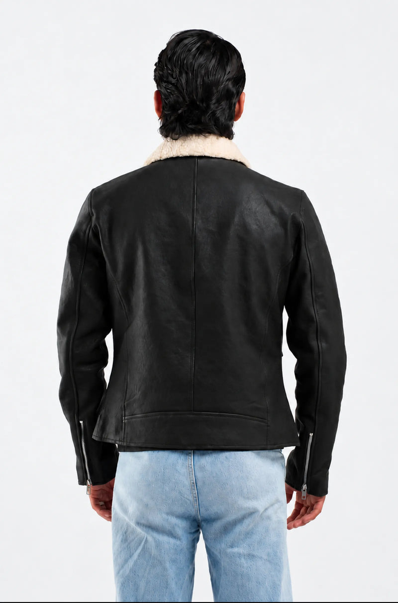 Black Leather Flight Jacket