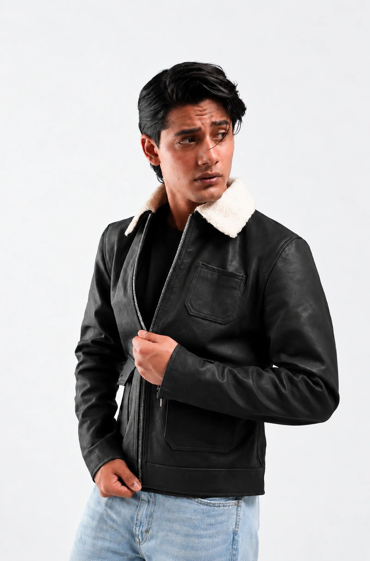 Black Leather Flight Jacket