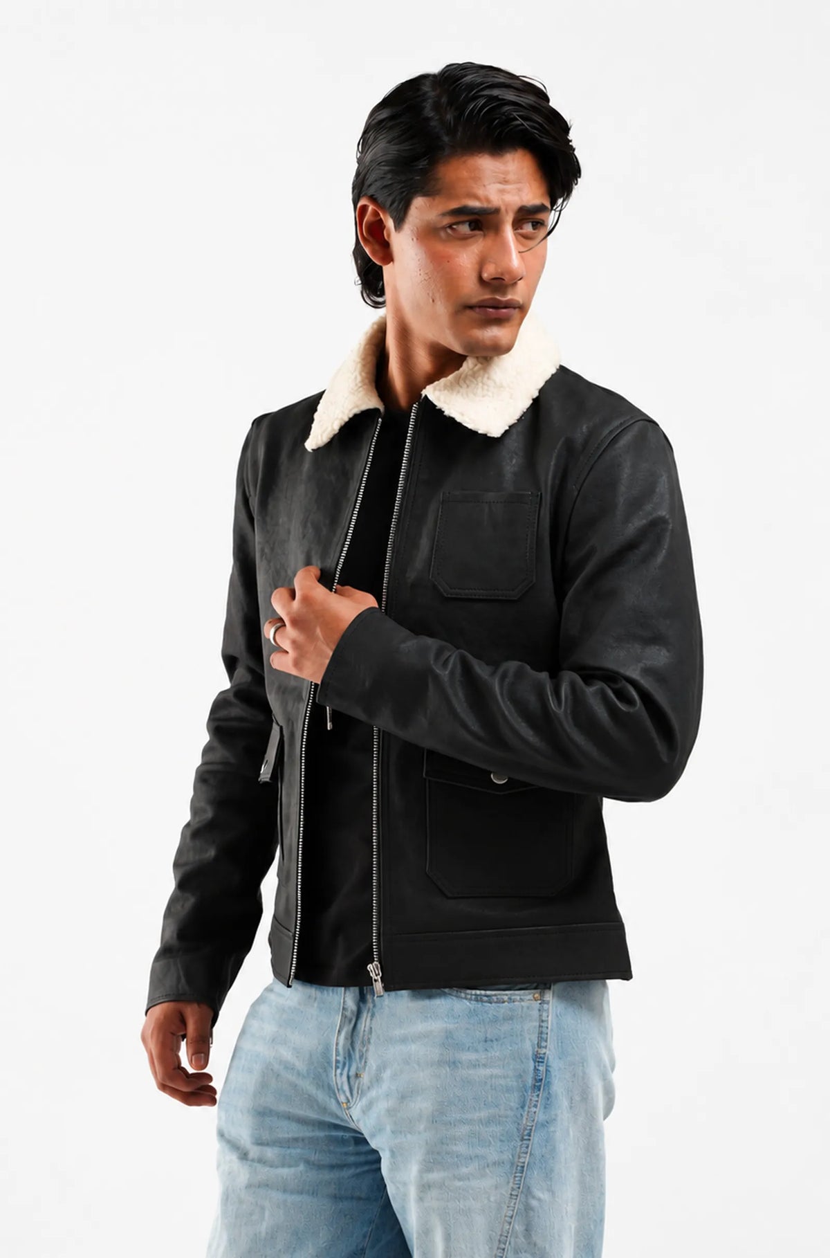 Black Leather Flight Jacket