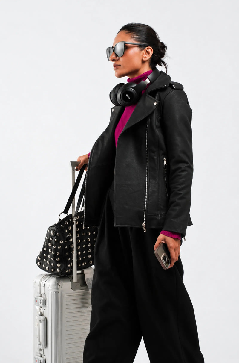Black Leather Biker Jacket