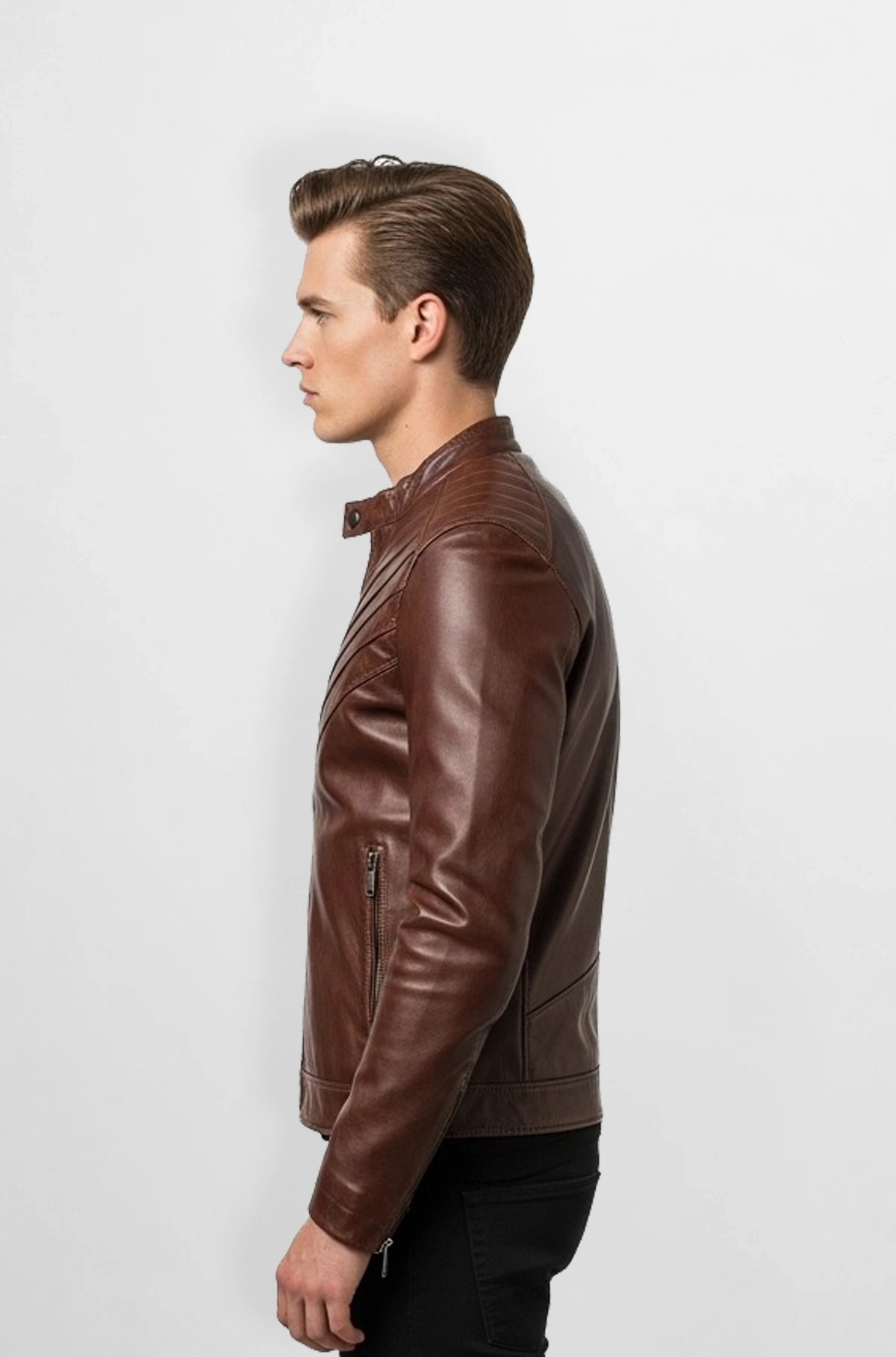 AeroCraft Quilted Brown Bomber Jacket