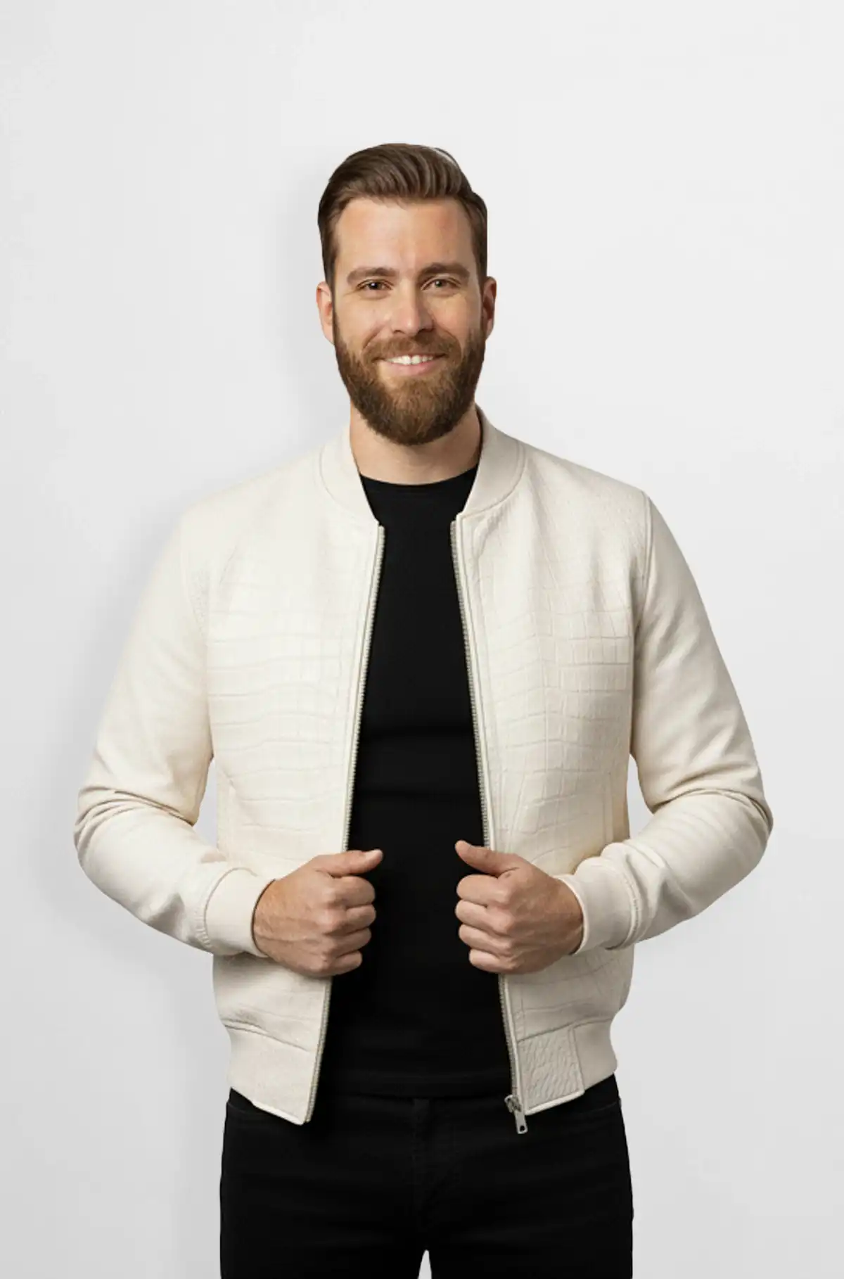 Arctic Edge Textured Bomber jacket