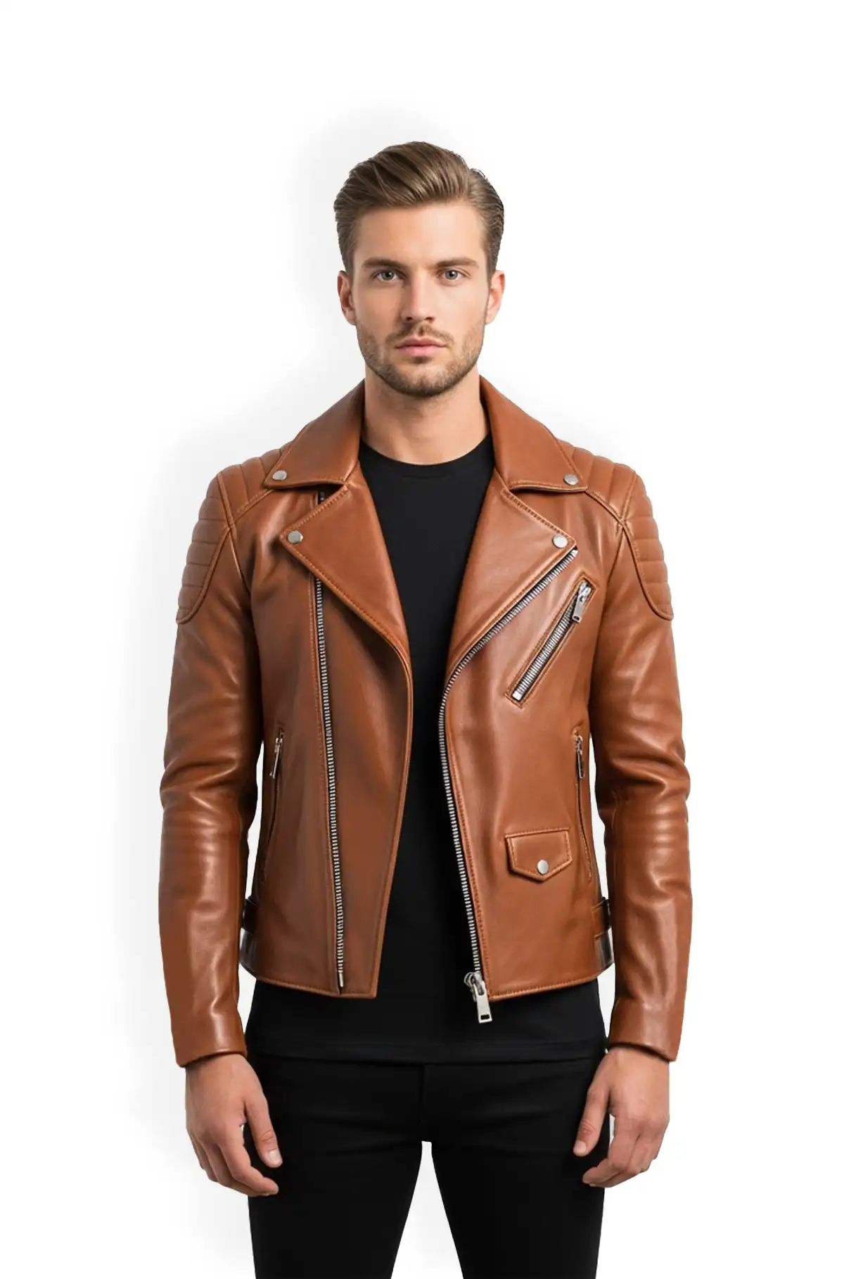 Brown Warrior Biker Leather Jacket