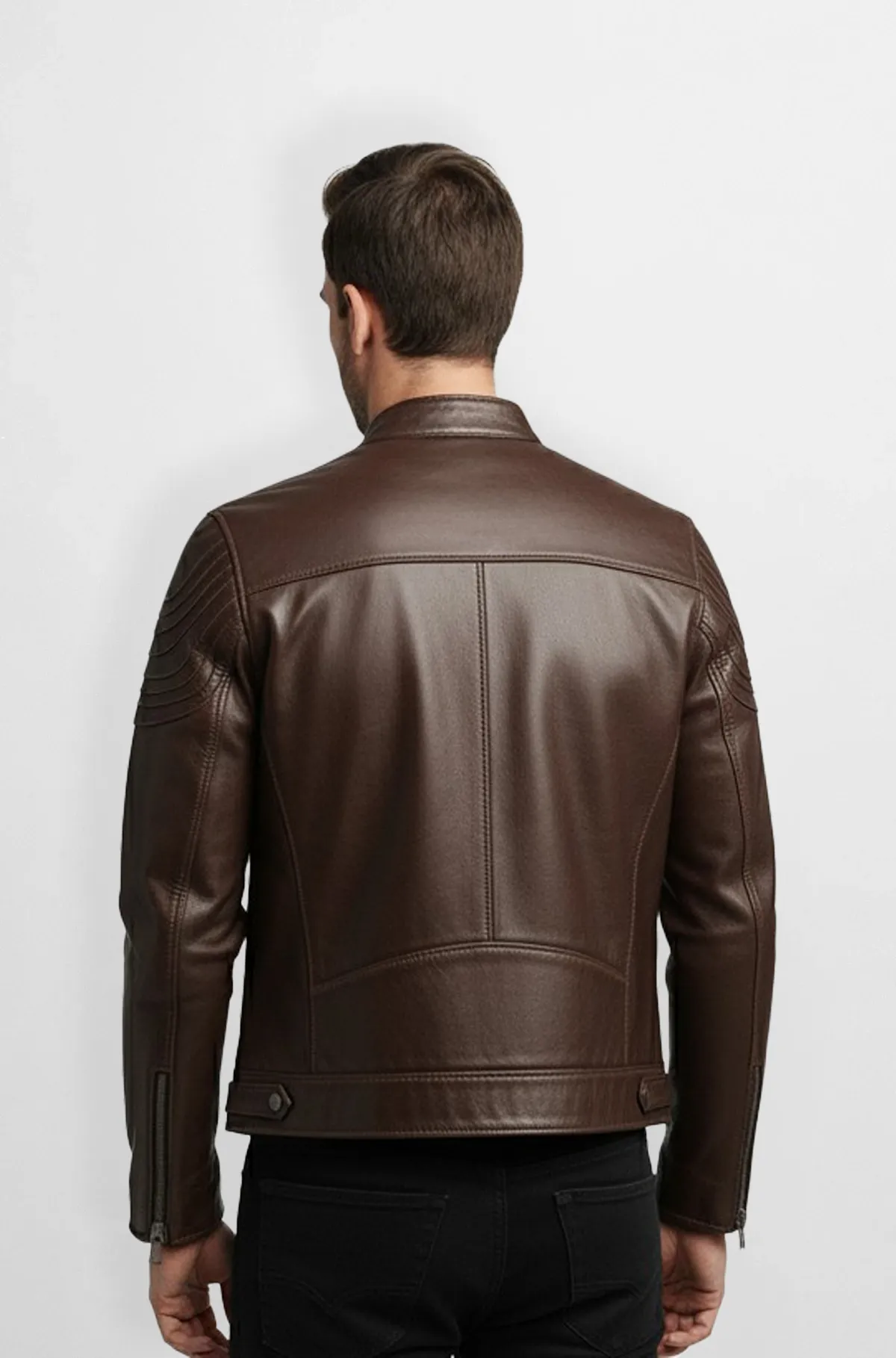 Circuit Ride Dark Brown Leather Biker Jacket