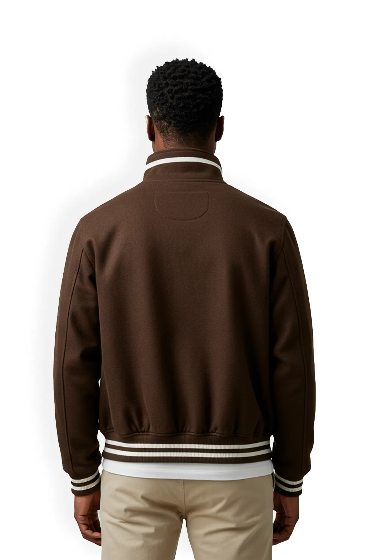 Classic Brown Wool Letterman Jacket