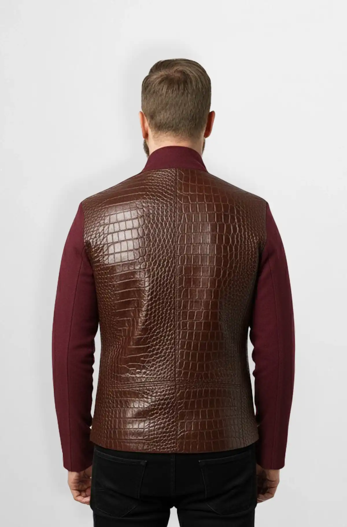Cognac Crest bomber Leather Jacket
