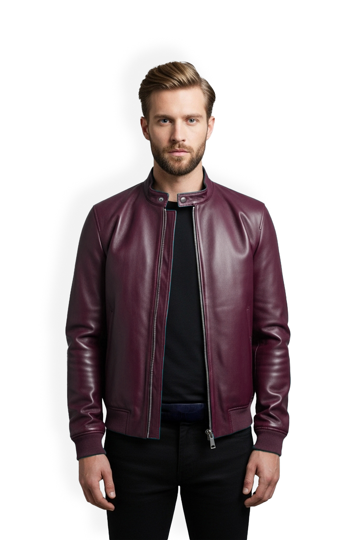 Crimson Edge Mens Bomber Jacket