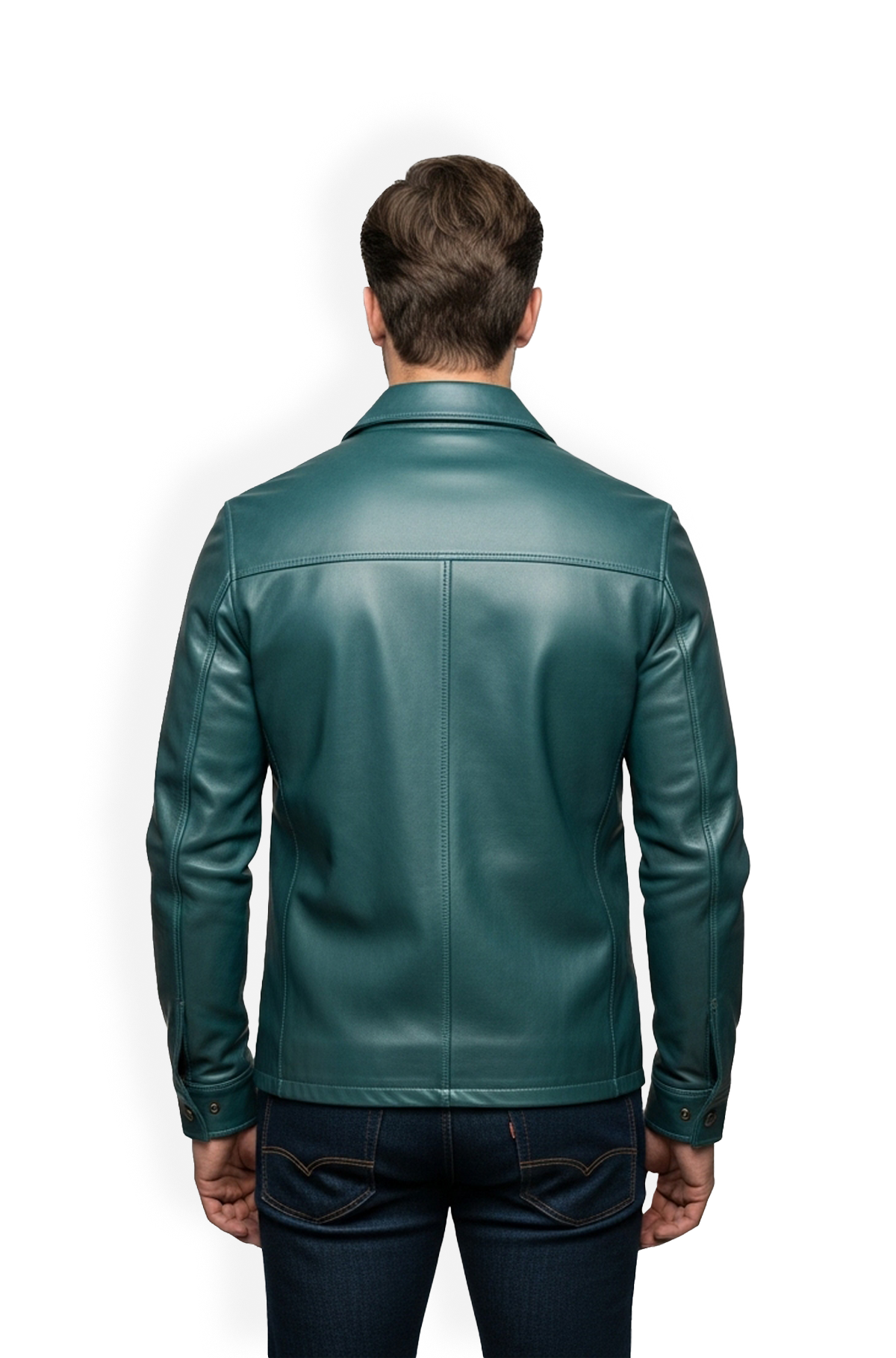 Deep Green Aviator Leather Jacket