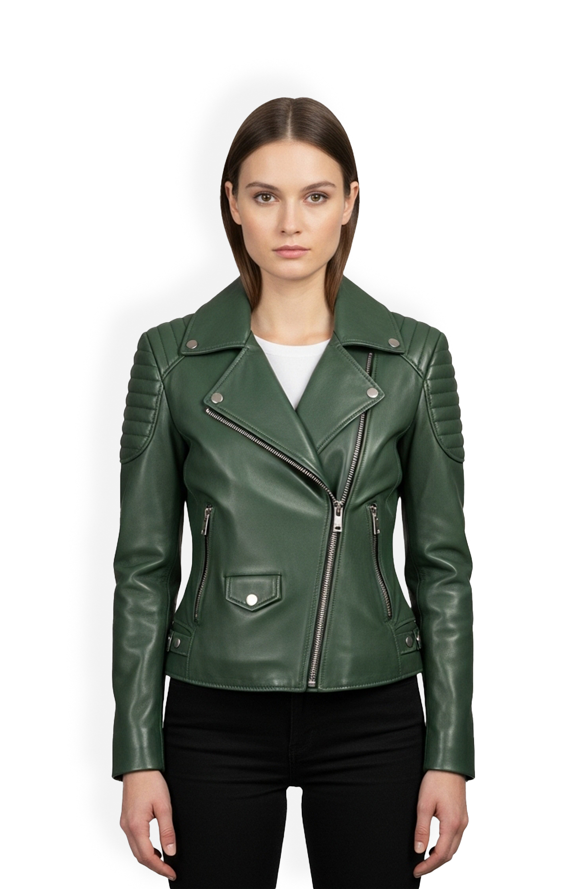 Emerald Apex Biker Leather Jacket
