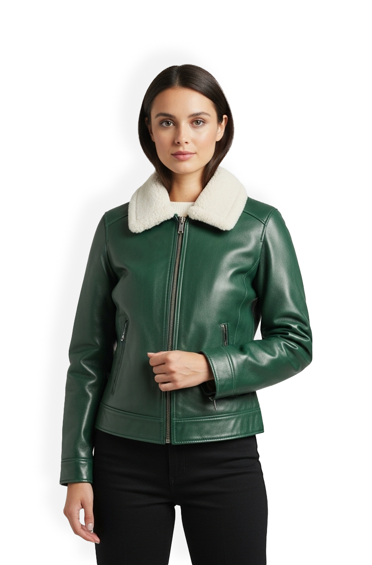 Emerald Aviator Luxe Jacket