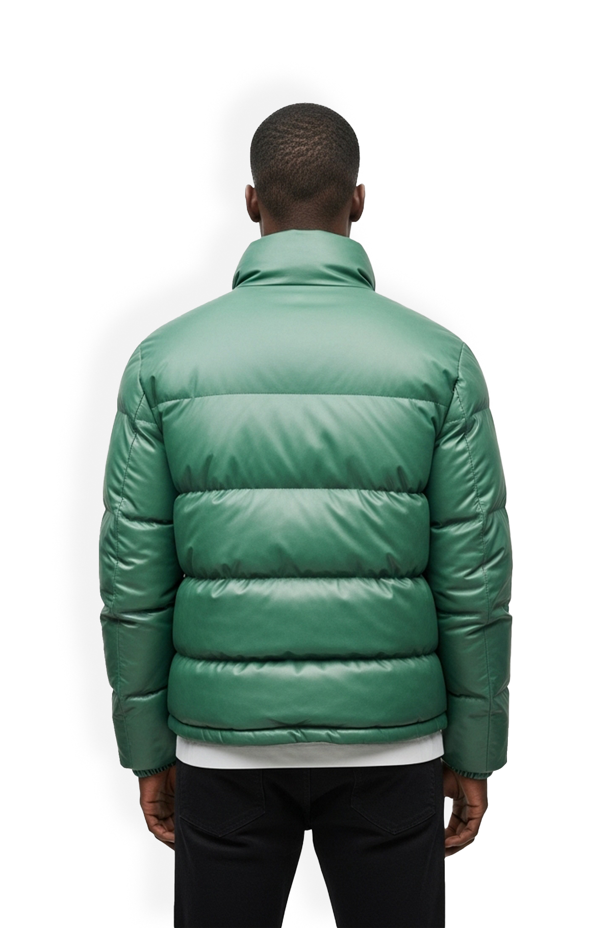 Light Green Puffer Jacket for Men