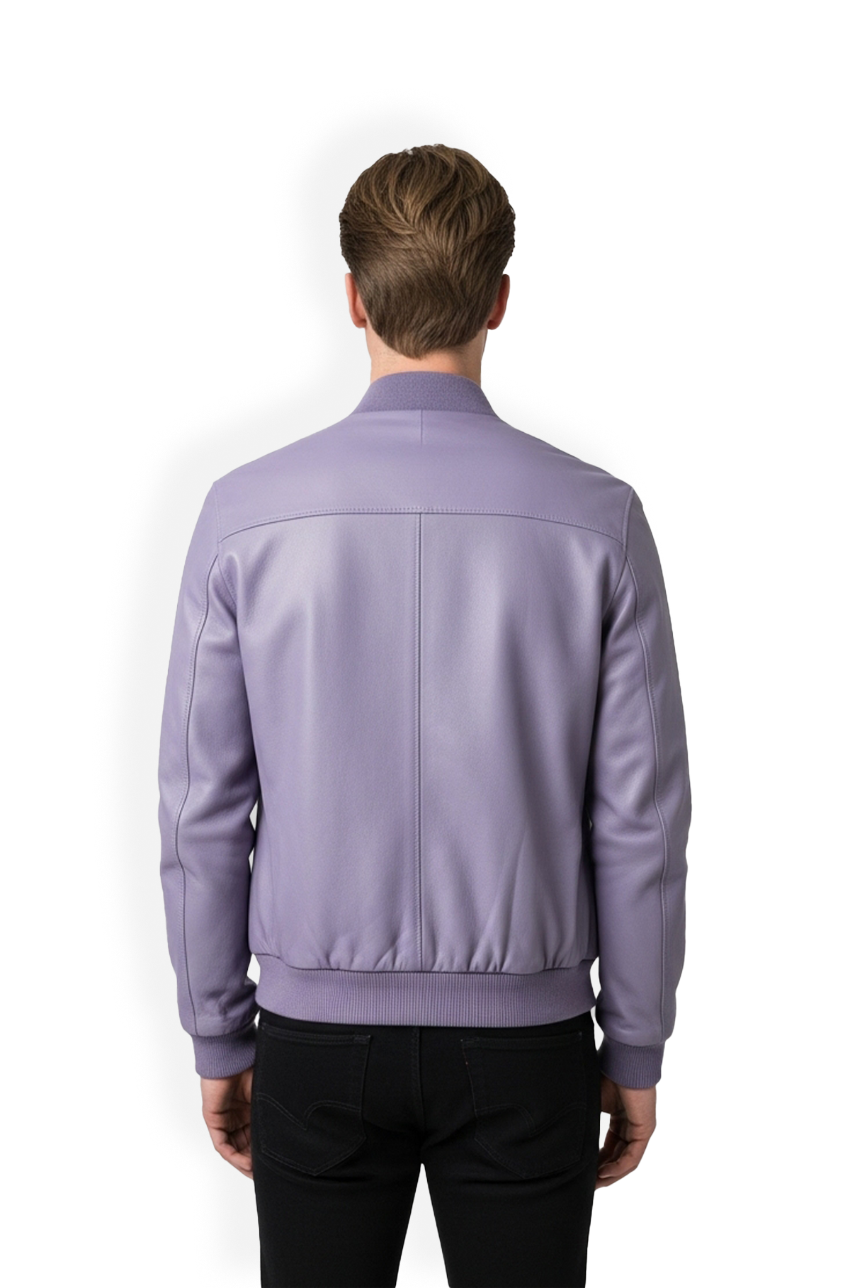 Lilac Luxe Bomber Leather Jacket