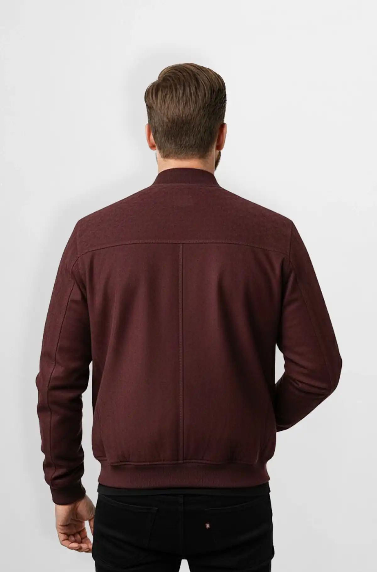 Maroon Crocodile Patch Bomber Jacket