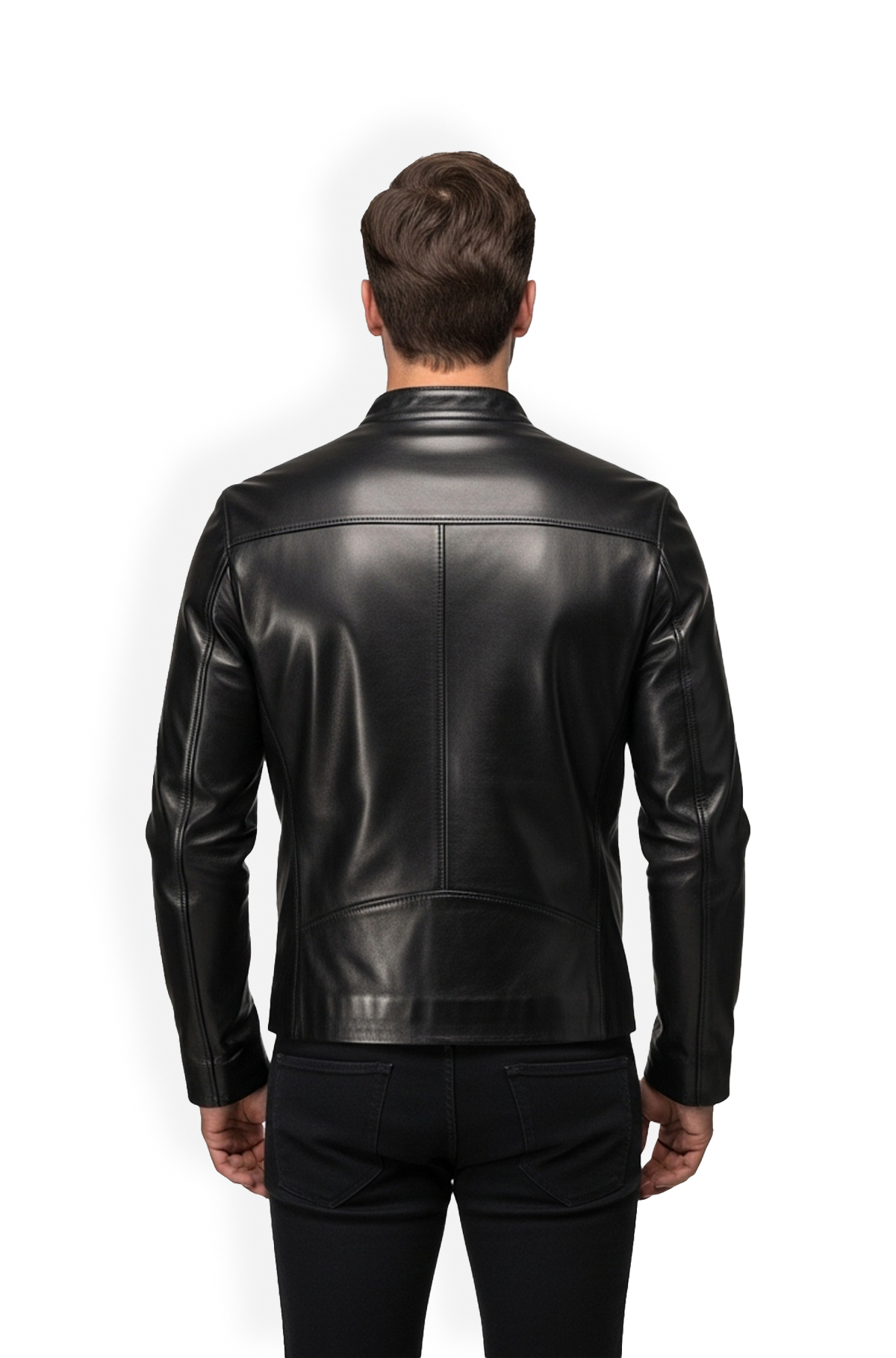 Matte Black Racer Leather Jacket