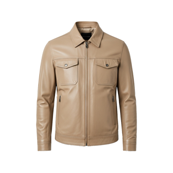 Mens Beige Leather Jackets