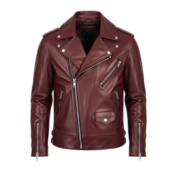 Mens Burgundy Biker Leather Jackets