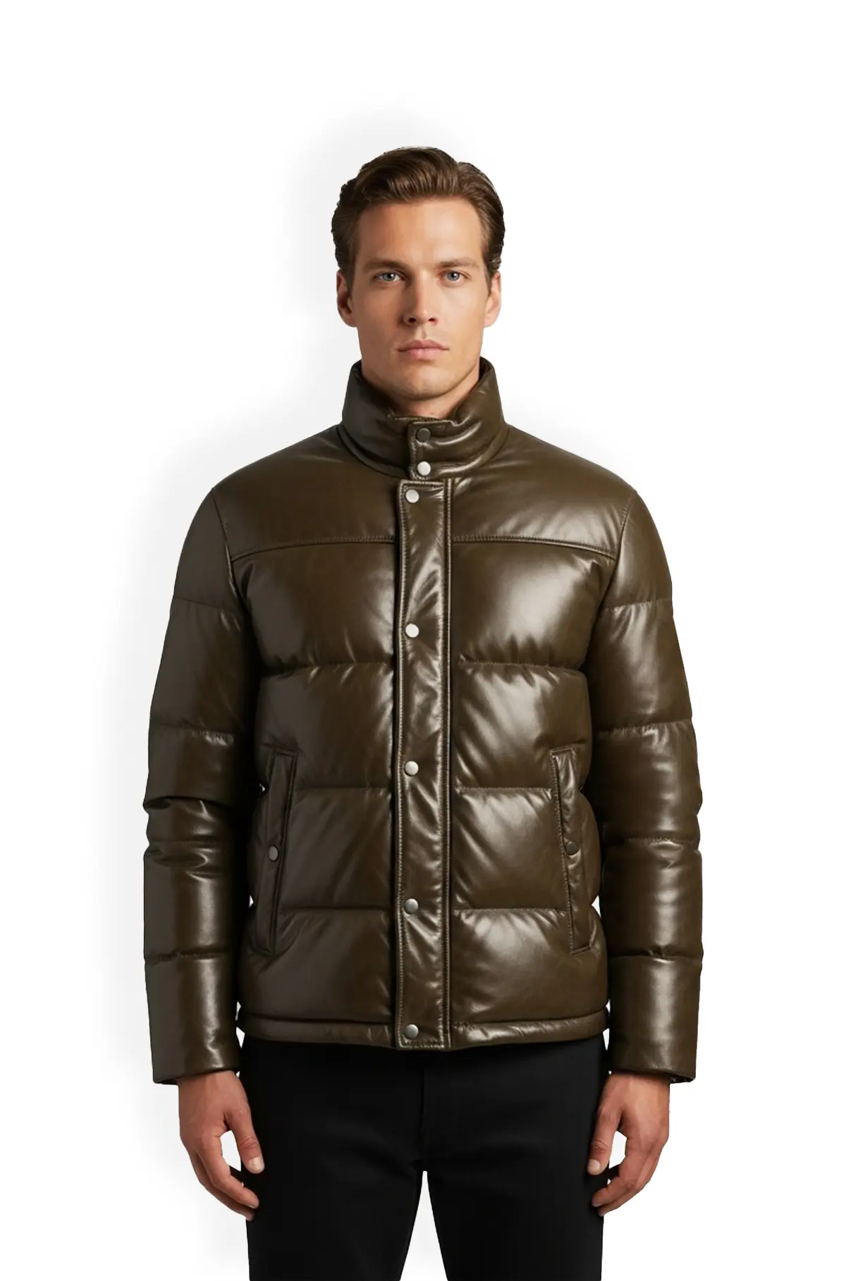  Mens Olive Green Puffer Jacket