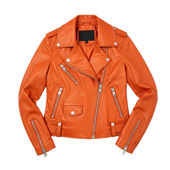 Mens Orange Biker Leather Jackets