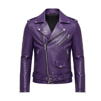 Mens Purple Biker Leather Jackets
