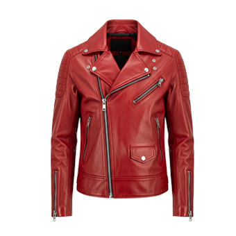 Mens Red Biker Leather Jackets