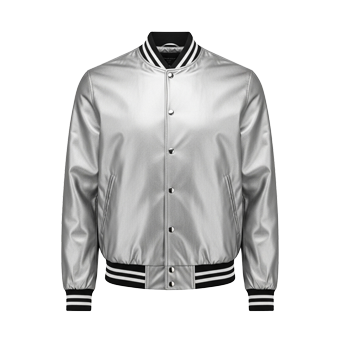Mens Silver Varsity Jackets