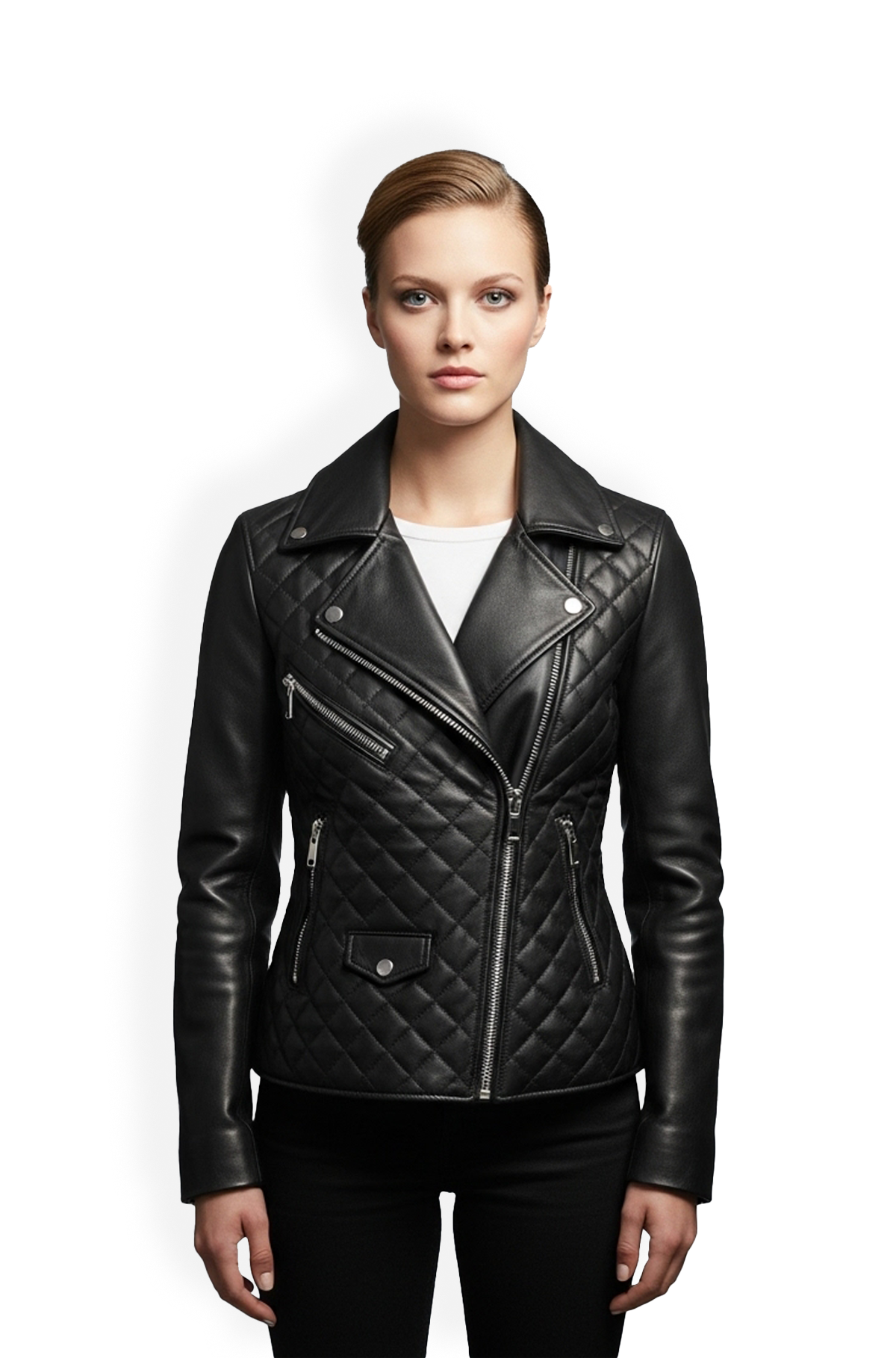 Midnight Diamond Quilted Biker jacket