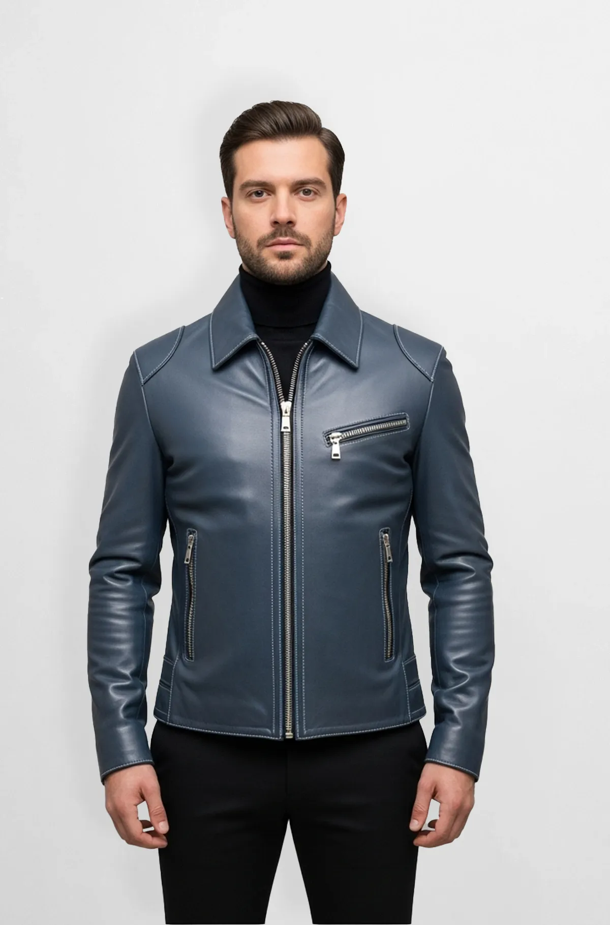 Midnight Velocity Leather Biker Jacket