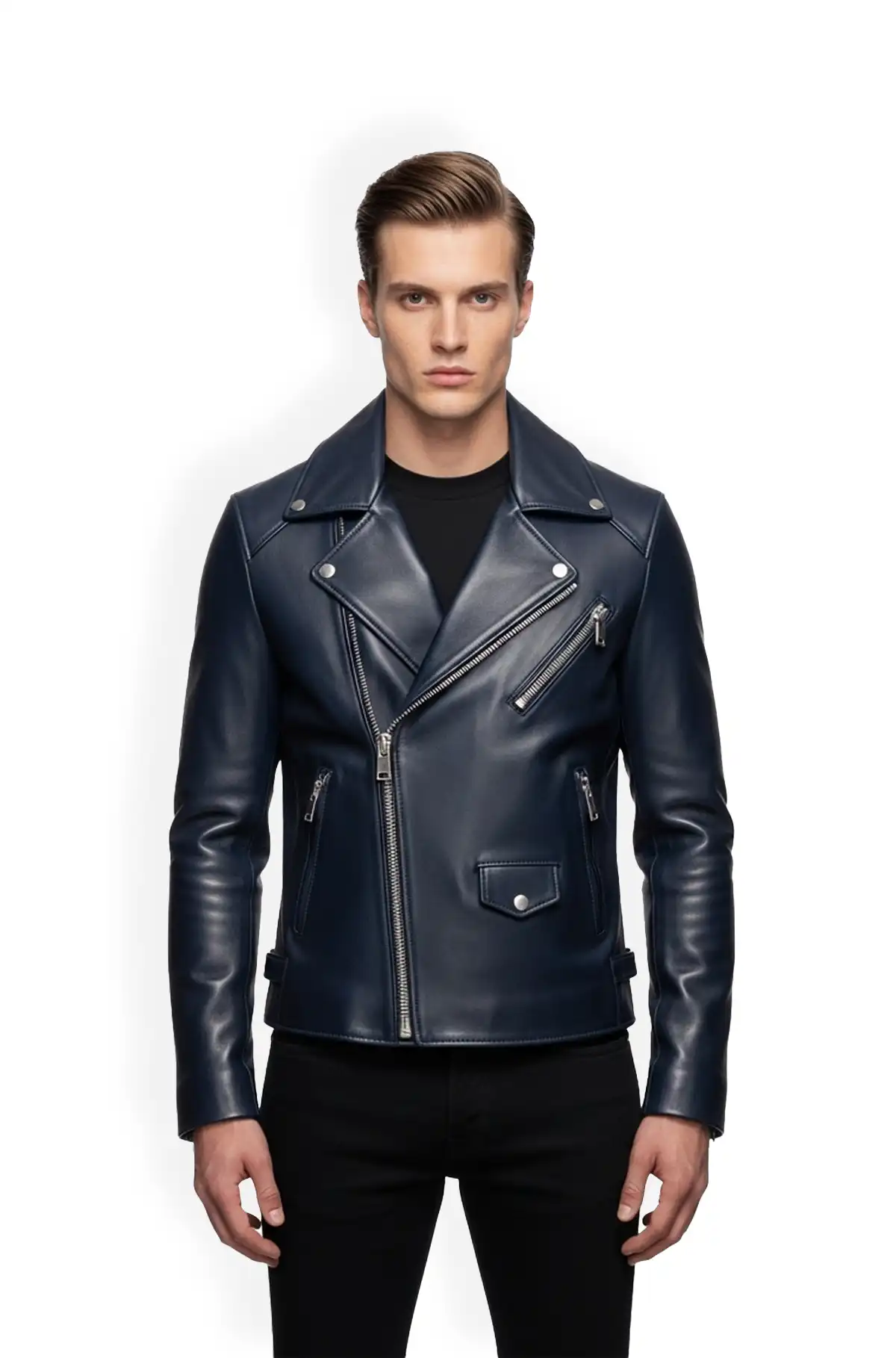 Navy Street Rider Biker Jacket