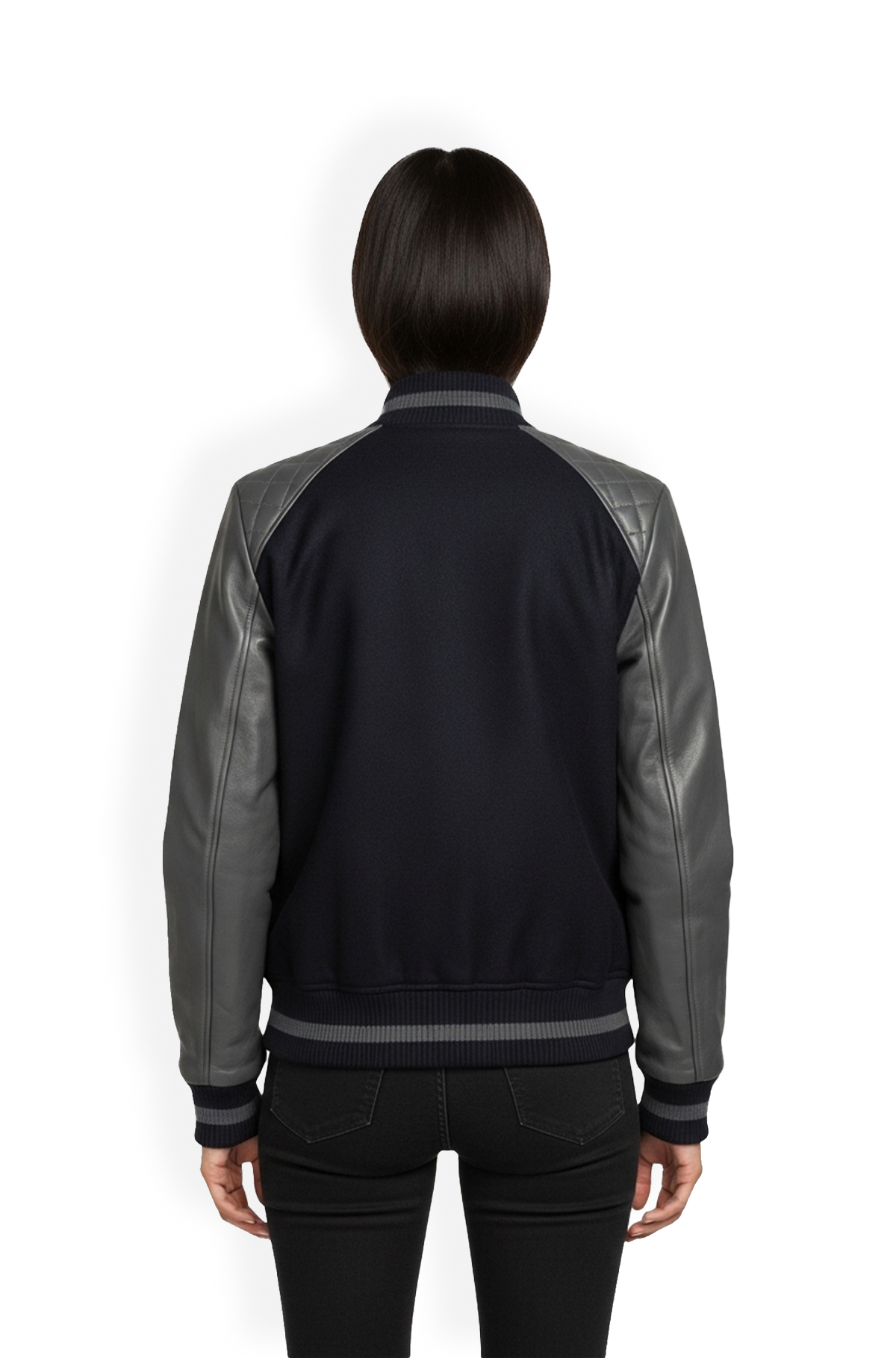 NightSlate Varsity Leather Jacket