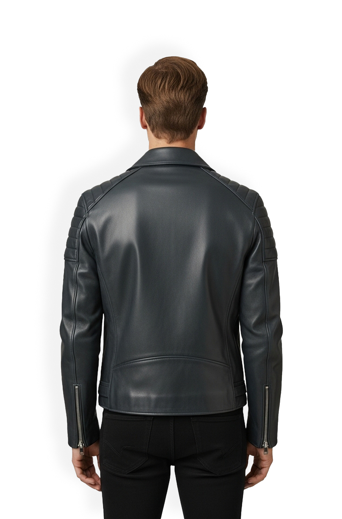 Nightride Charcoal Leather Biker Jacket