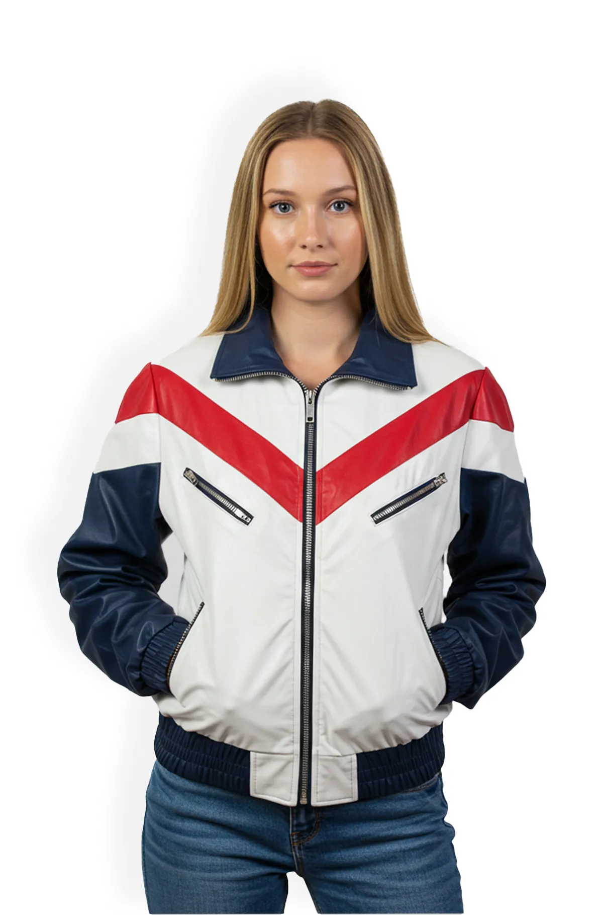 Off White Retro Bomber Leather Jacket