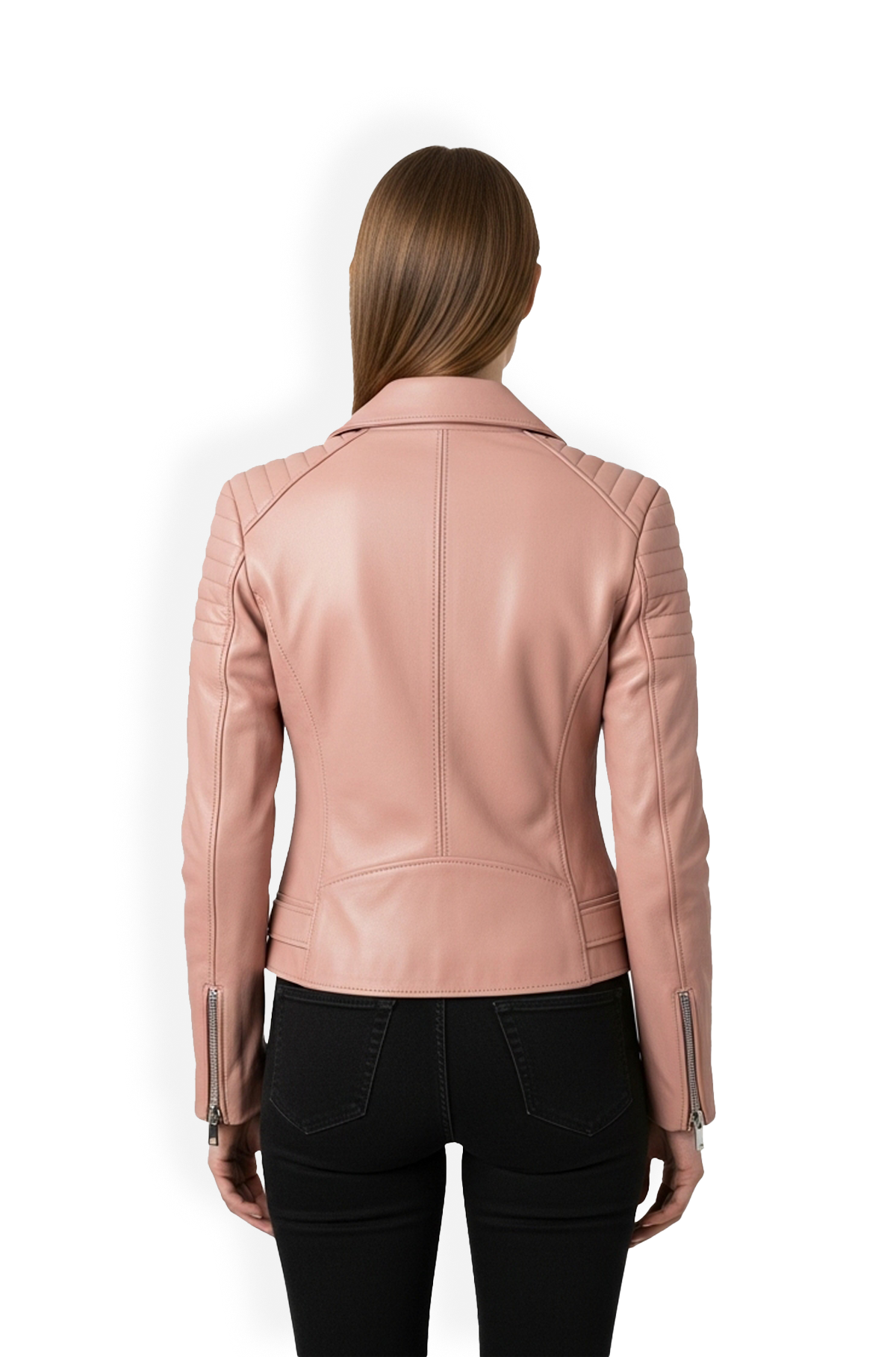 Pink Biker Leather Jacket for Women