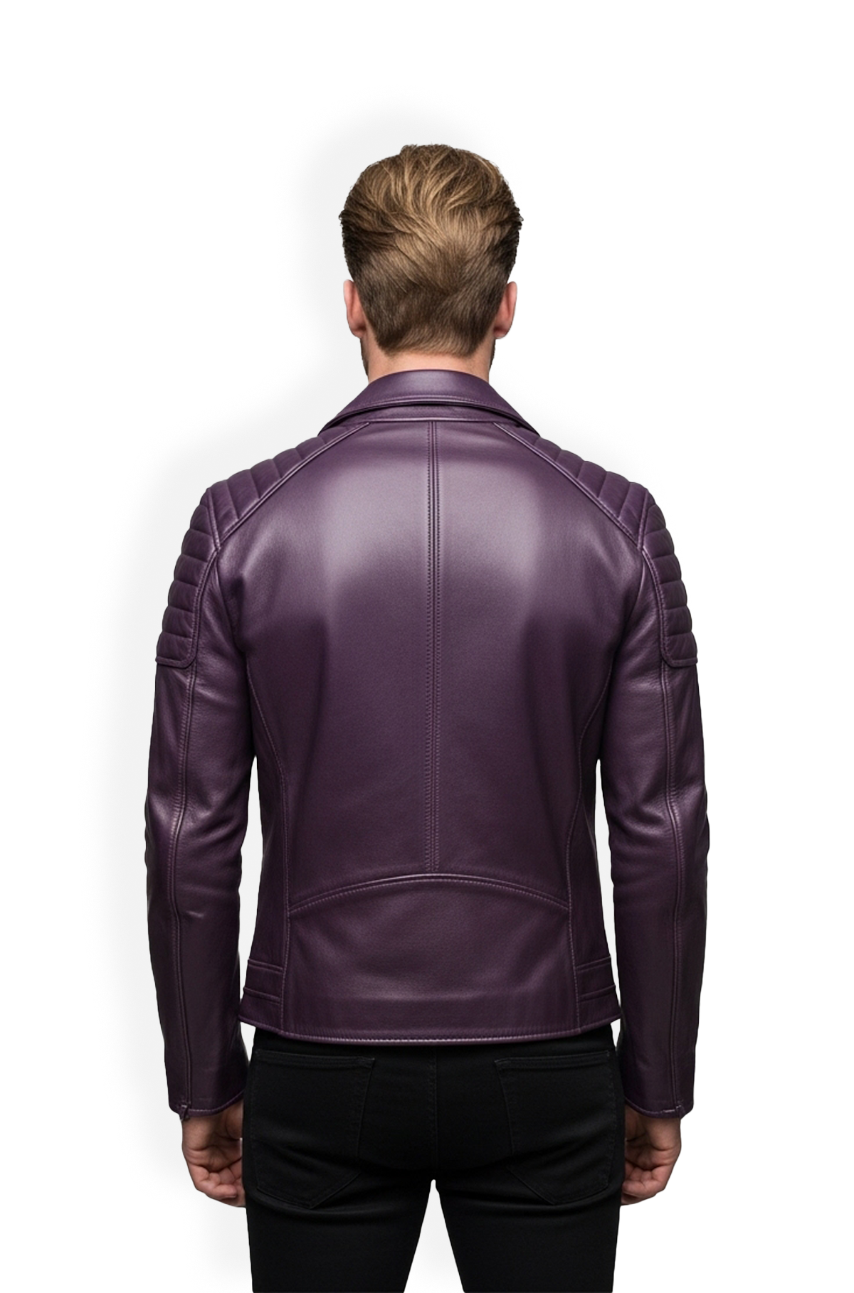 Plum Purple Regal Rider Biker Leather Jacket