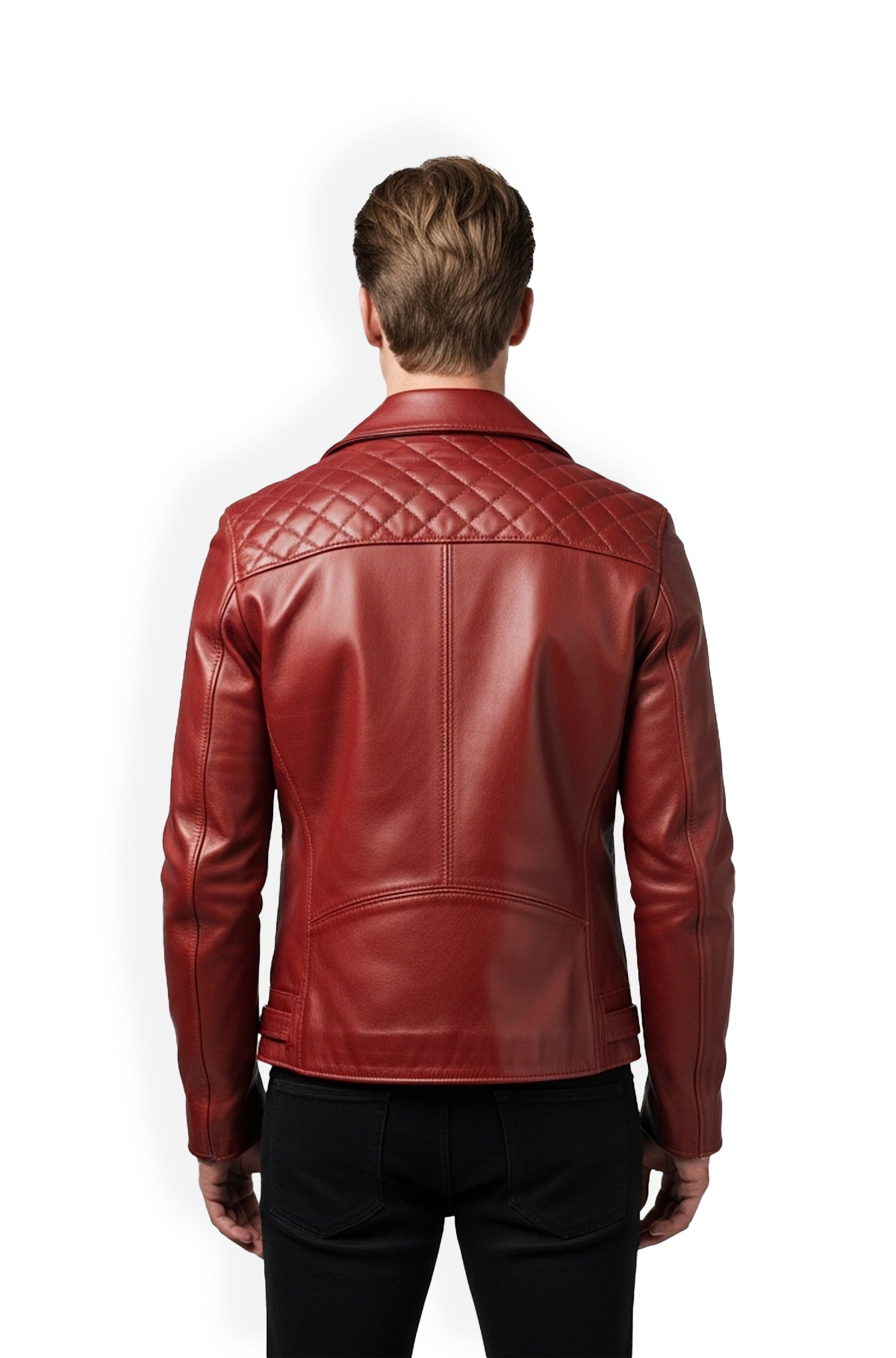 Red Crimson Quilted Rider Leather Jacket