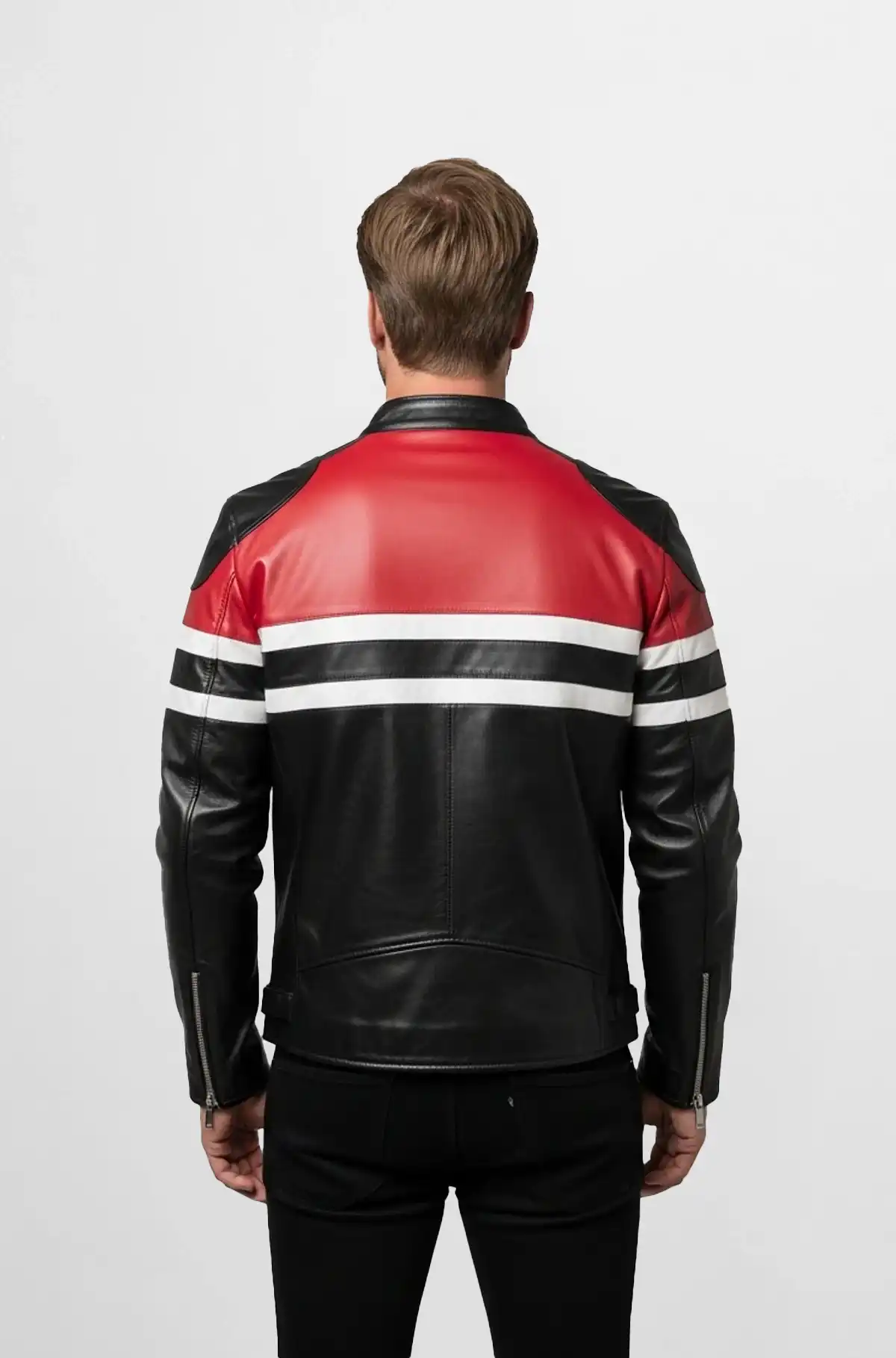 Red and Black Leather Racing Jacket