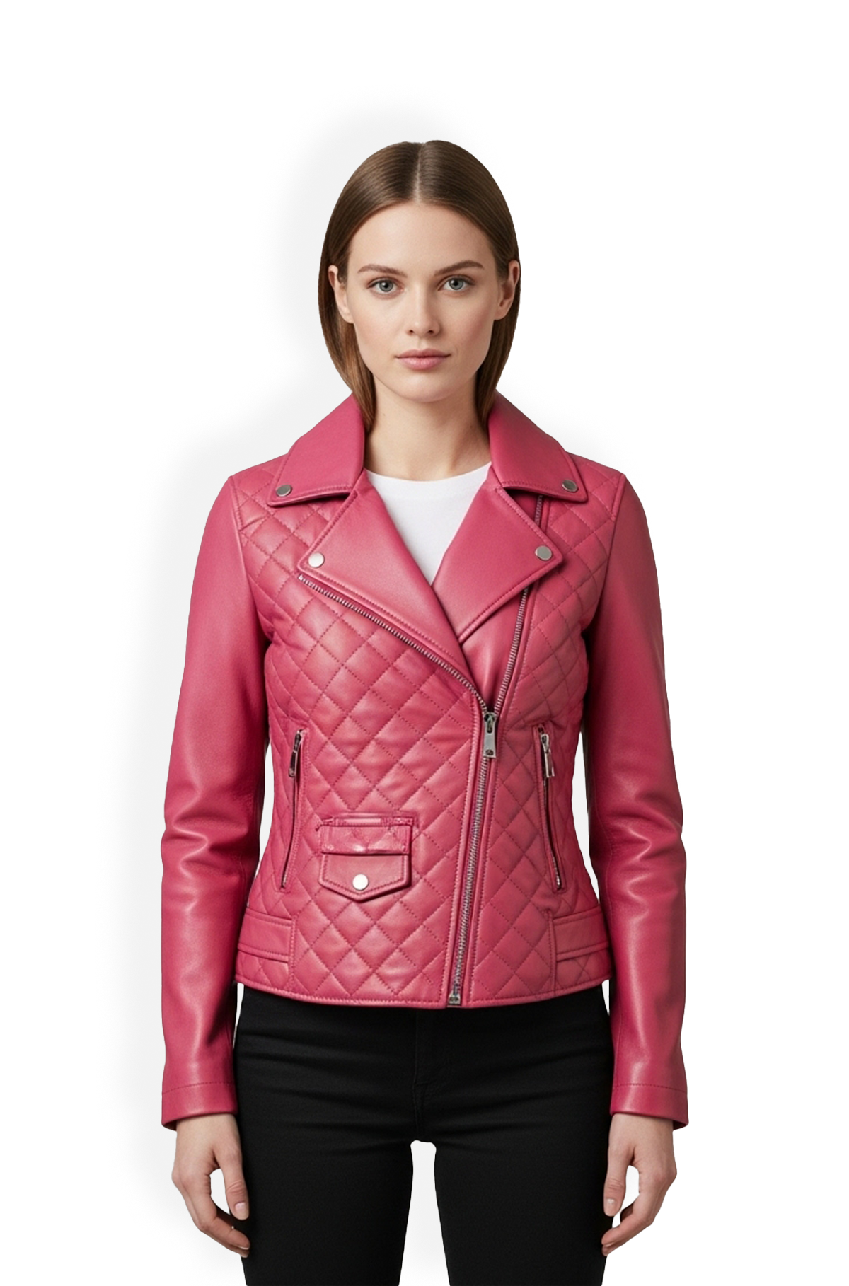 Rose Luxe Quilted Biker Jacket