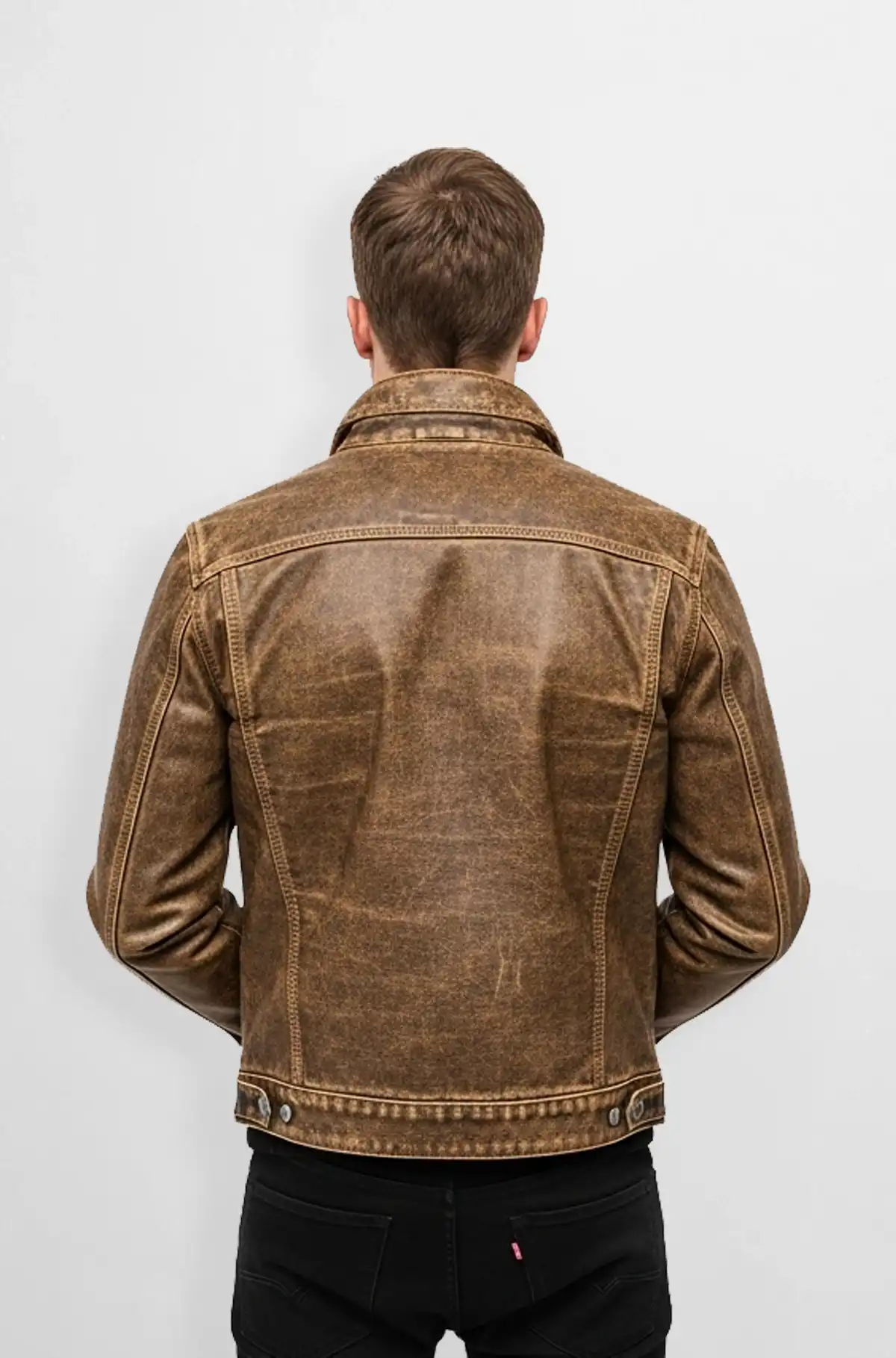Rust Heritage Leather Trucker Jacket