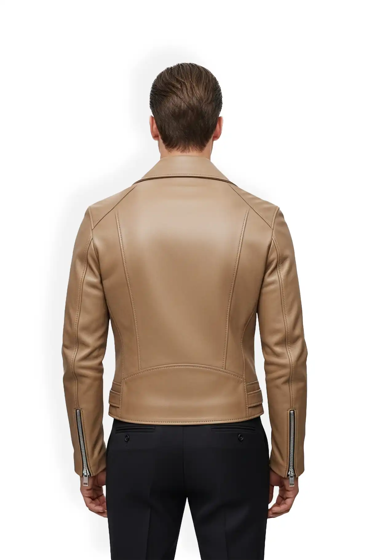 Sahara Edge Tan Leather Biker Jacket